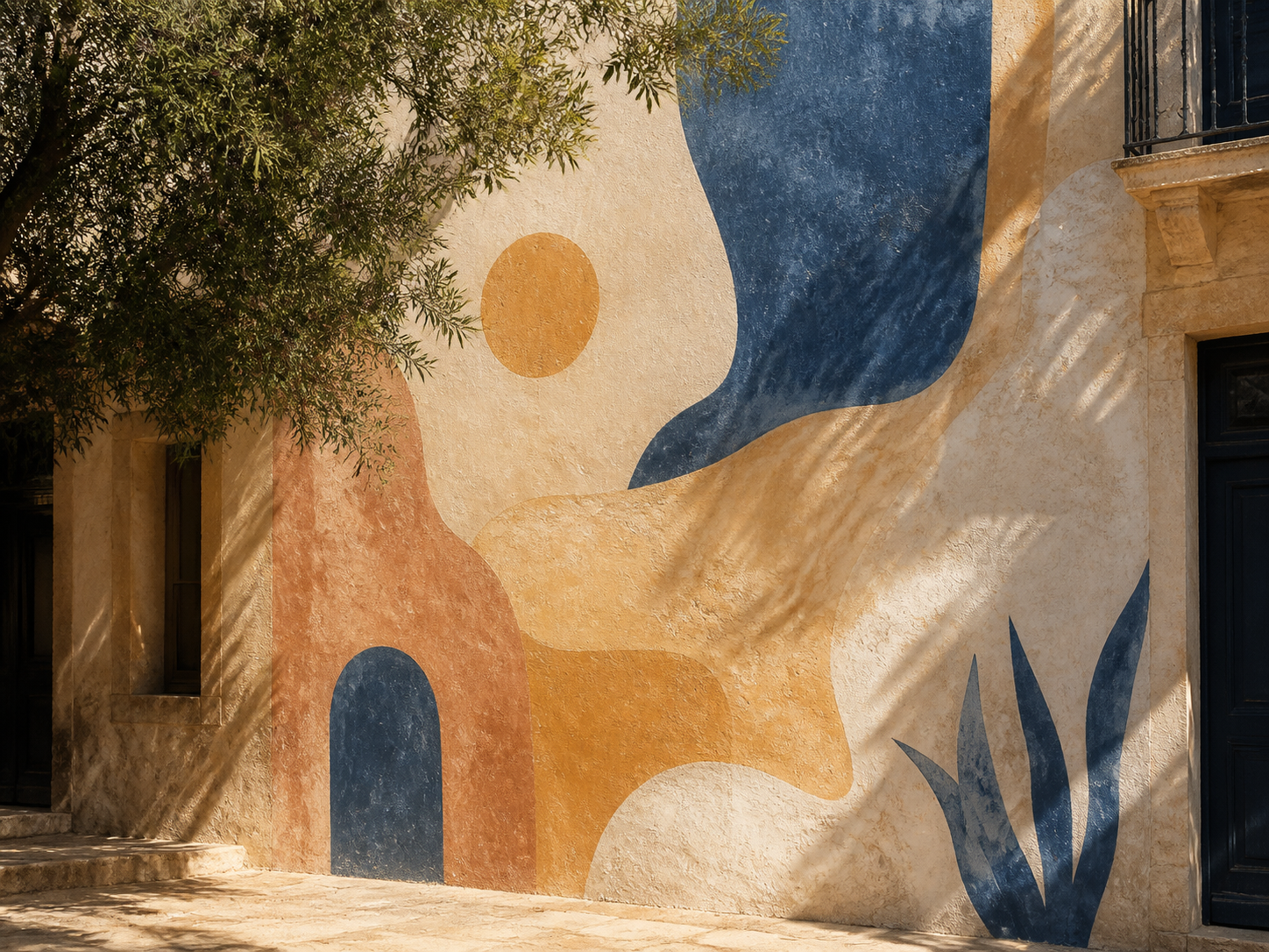 Fresque murale aux pigments naturels à Montpellier